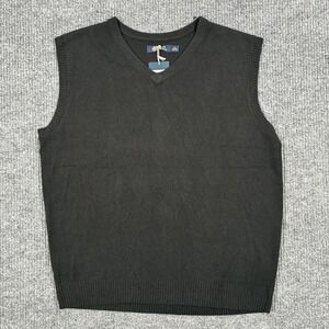 Boca Classics Sweater Vest Mens 2XL Black Knit Argyle V-Neck Acrylic Pullover
